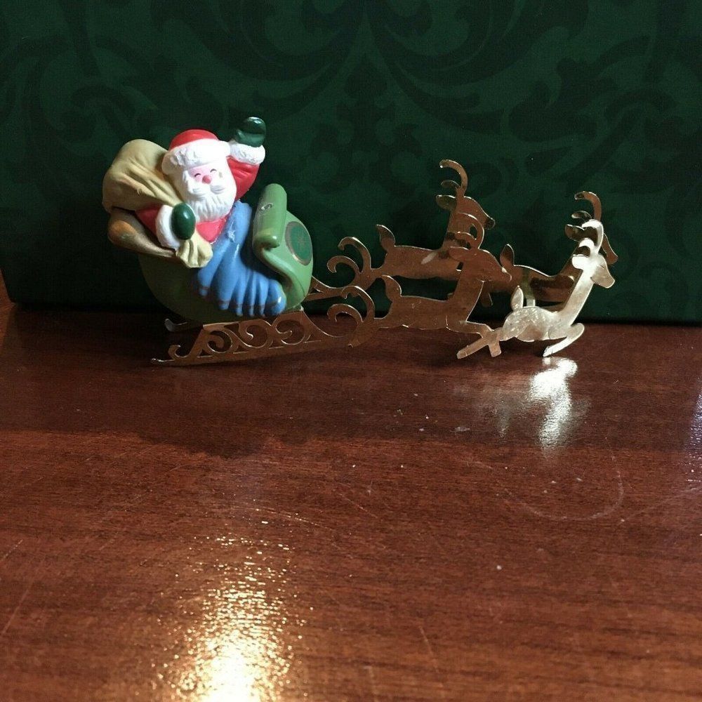 Vintage Santa Sleigh Ride Figure with Reindeer